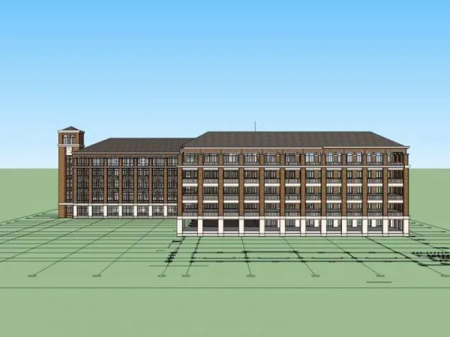 Sketchup School Model | Multi story School Teaching Building, Campus Educational Architecture, Classical Style