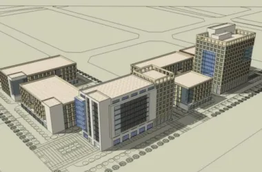 Modern High-Rise Office Building SketchUp Model-BIM WORLD