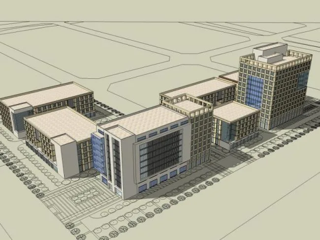 Modern High-Rise Office Building SketchUp Model