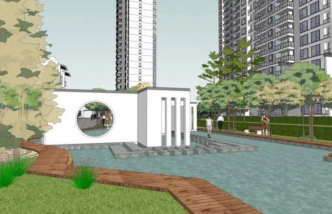 Sketchup Residential Model | High rise residential communities, residential buildings, townhouses, garden villas, apartments, Chinese style