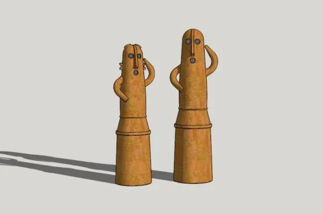 SketchUp Material Models: Classical Landscape Sculpture Components