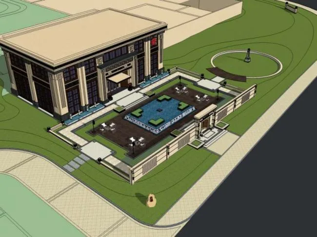 Sketchup Business Model | Multi story Commercial Club, Chinese Style
