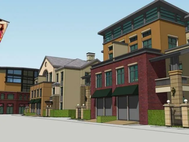 Sketchup Business Model | Multi story Commercial Street, Classical Style