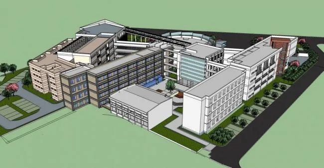 Changjiang University College of Arts: Modern Multi-Story School Model in SketchUp