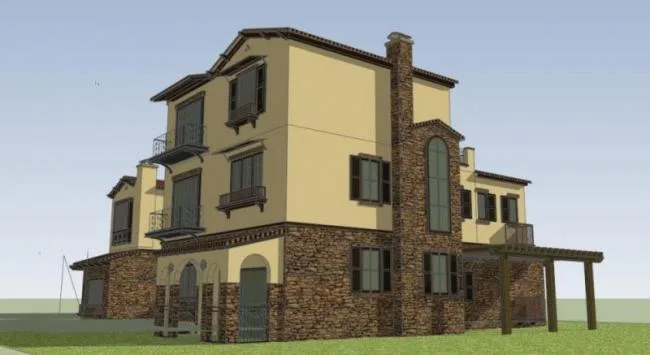Sketchup Villa Model | Stacked Villa, Classical Style