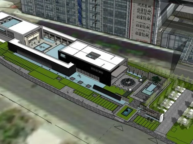 Sketchup Business Model | Multi story Sales Office, Modern Style, Commercial Building
