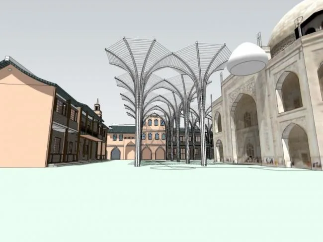Sketchup Business Model | Multi story Commercial Street, Chinese Style