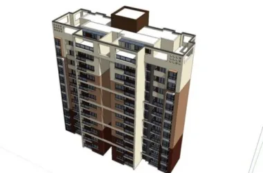 Modern High-Rise Residential Building Model in SketchUp | One Staircase, Four Units-BIM WORLD