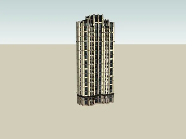 Sketchup Residential Model | High rise Residential Buildings, Classical Style