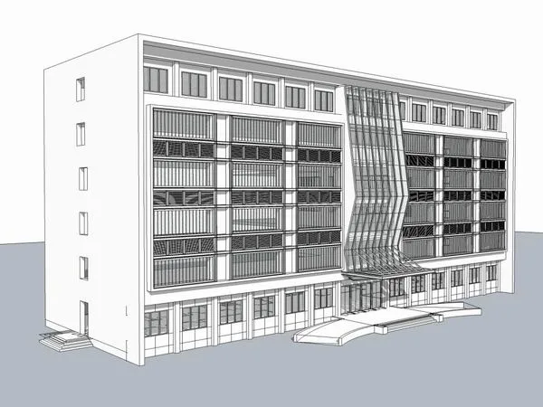 Modern Multi-Story Hospital Model in SketchUp for Medical and Public Buildings