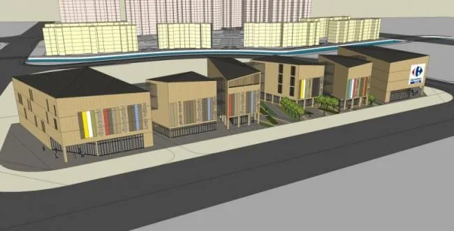 Sketchup Complex Model | Multi story Commercial Complex, Modern Style