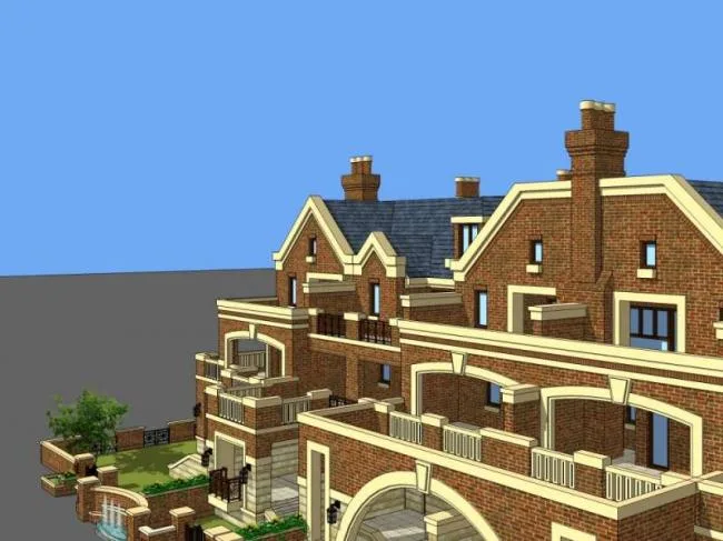 SketchUp Villa Model: Multi-Unit European Classical Style Residence