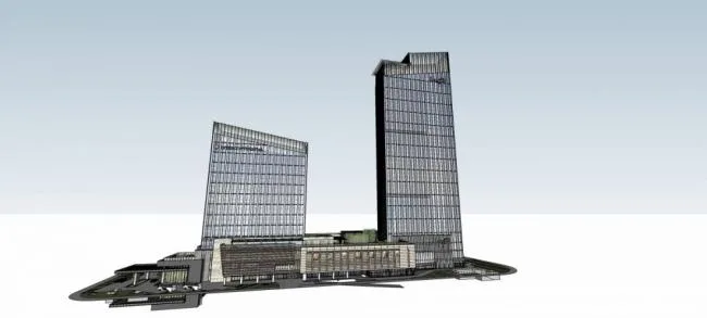 Sketchup Hotel Model | Hangzhou Longhu Xiasha Intercontinental International Hotel, super high-rise, office, modern style