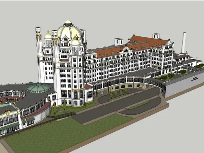 Sketchup Hotel Model | Multi story Hotel, Classical Style