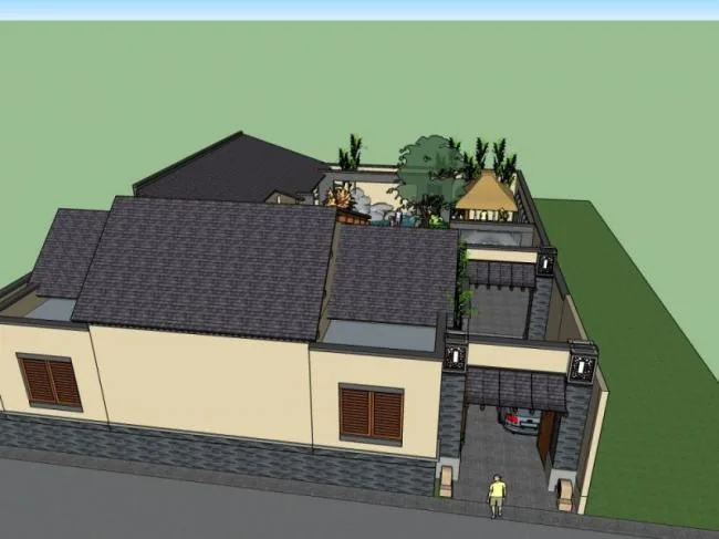 Sketchup Hotel Model | Multi story Homestay, Chinese Style