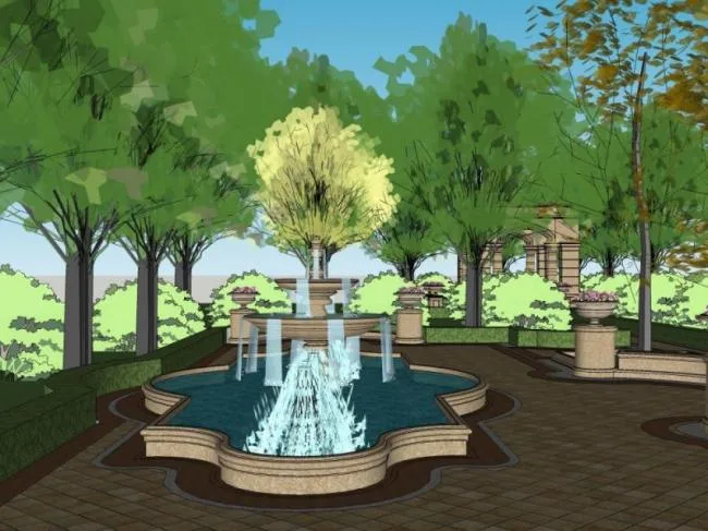 Sketchup Landscape Model | Park Landscape, Classical Style