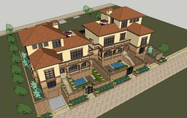 Sketchup Villa Model | Stacked Villa, Classical Style