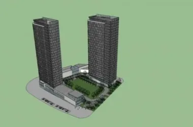 Modern High-Rise Commercial Office Building SketchUp Model-BIM WORLD