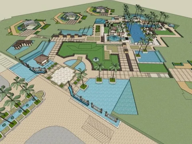Sketchup Landscape Model | Community Landscape, Residential Landscape, European Style, Classical Style