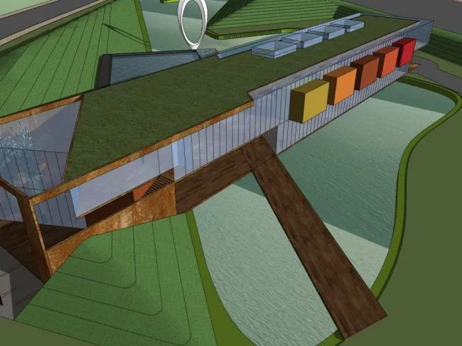 SketchUp Business Model: Modern Exhibition Center with Commercial, Entertainment, and Leisure Facilities