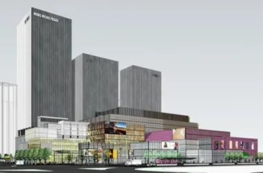 Modern High-Rise Office Building with Ground-Floor Commercial Space in SketchUp-BIM WORLD