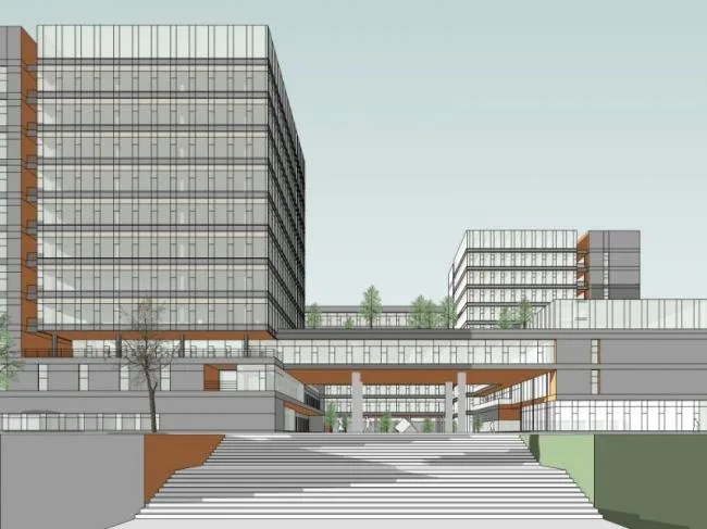 Sketchup Complex Model | Multi-story Commercial Complex, Office, Modern Style