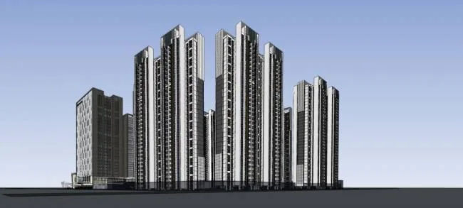 Wanda Commercial Complex: Modern High-Rise Office and Residential SketchUp Model