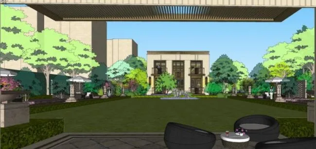 Sketchup Residential Model | Small and High rise Residential Buildings, Ground Floor Commercial, Neoclassical Style
