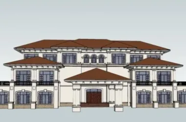 SketchUp Multi-Story Spanish Mediterranean Villa Model-BIM WORLD