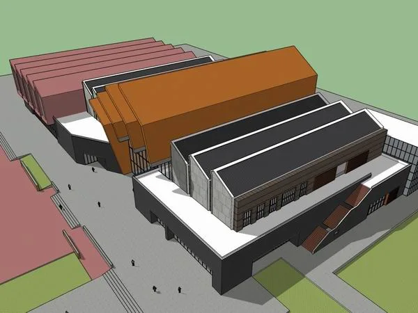 Sketchup Cultural Model | Multi story Museum, Cultural Architecture, Modern Style