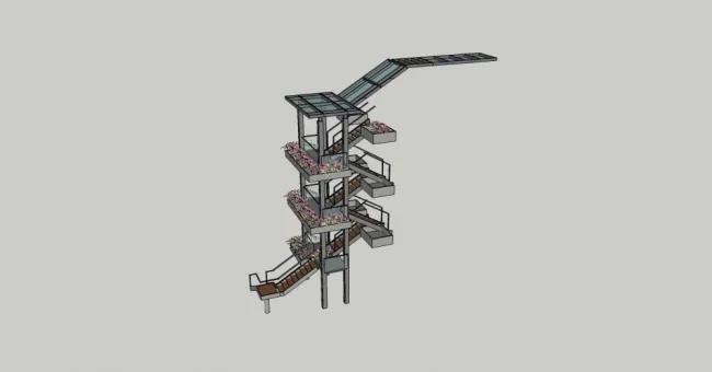 Sketchup Material Model | Building Components, Stairs, Multi story