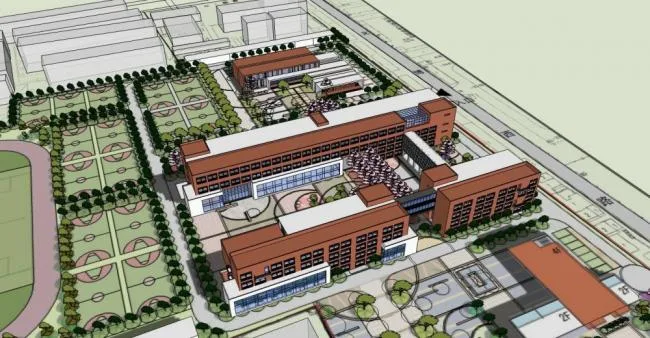 Sketchup School Model | Multi story High School, Teaching Building, Educational Architecture, Modern Style