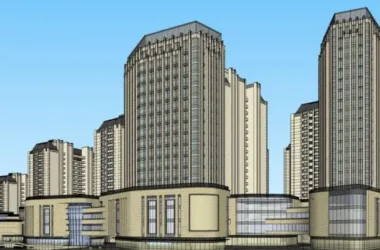 SketchUp Multi-Story Residential and Commercial Complex | Classical Style with Ground Floor Retail-BIM WORLD