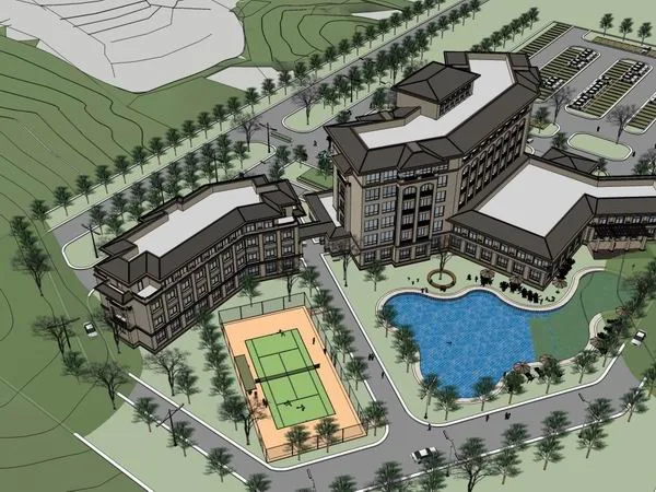 Sketchup Hotel Model | High rise Hotel, Classical Style