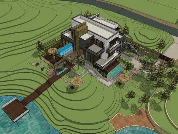 Sketchup Villa Model | Solo Villa, Modern Style