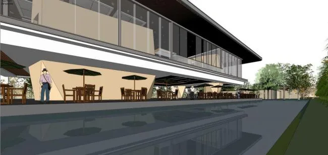 Sketchup Business Model | Multi story Sales Office, Commercial Building, Modern Style