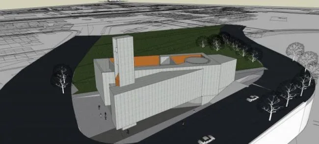 Sketchup Cultural Model | Multi story Church, Cultural Architecture, Modern Style