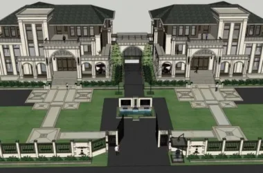 Classical Twin Villa Model in SketchUp-BIM WORLD