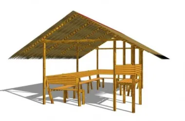 SketchUp Model: New Chinese Corridor and Oriental Zen Pavilion-BIM WORLD