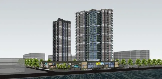 Sketchup Residential Model | High rise commercial and residential buildings, residential, ground floor commercial, residential buildings, modern style