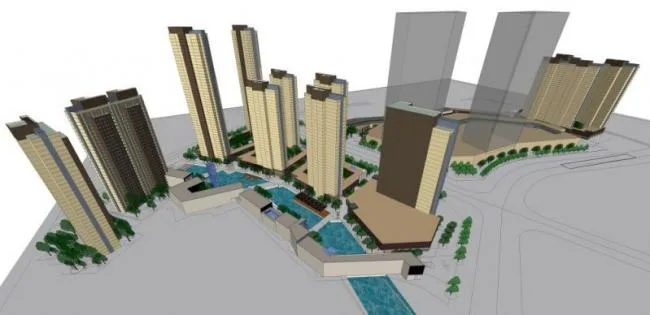 Sketchup Complex Model | Multi story Commercial and Residential Complex, Residential, Ground Floor Commercial, Classical Style