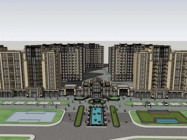 Sketchup Residential Model | High rise Residential Buildings, Classical Style