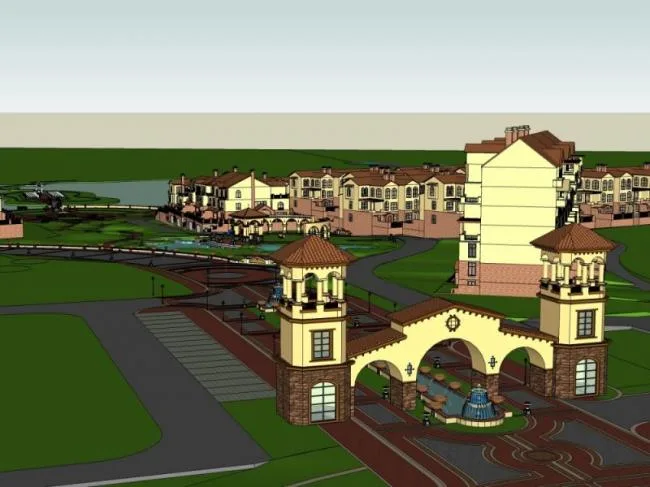 Sketchup Villa Model | Villa Cluster, Spanish Style