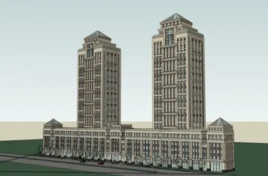 SketchUp Complex Model: Multi-Story Urban Residential and Commercial Complex in Classical Style-BIM WORLD