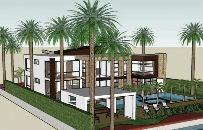 Sketchup Residential Model | Garden House, Modern Style