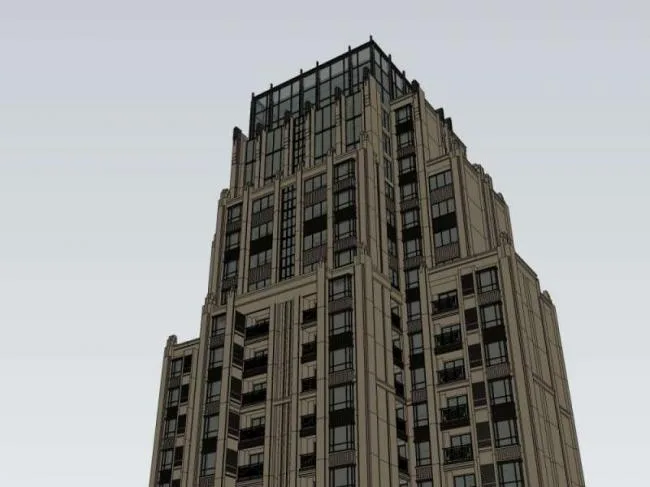 Sketchup Residential Model | Super high-rise residential building, classical style