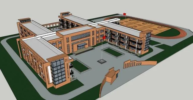 Sketchup School Model | Multi story Primary School, Teaching Building, Educational Architecture, Modern Style