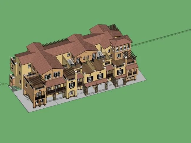 Sketchup residential model | townhouse, European style