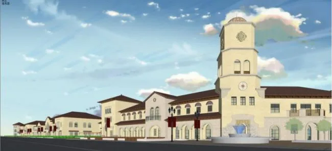 Sketchup Business Model | Multi story Commercial Street, Spanish Classical Style