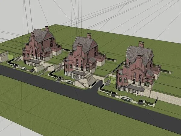 Sketchup Villa Model | Single Family Villa, Classical Style